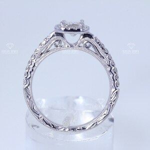 Radiant Cut Ring Lab Grown Diamond Engagement 14K Yellow Gold Halo Wedding Ring