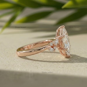Marquise Lab Grown Diamond Split Shank Engagement Ring, 14K Rose Gold, IGI Certified