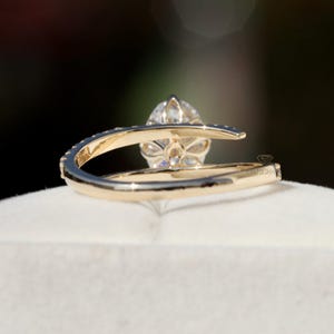 Custom Oval Diamond Engagement Ring: Compass Prongs, Bypass Shank, IGI Certified