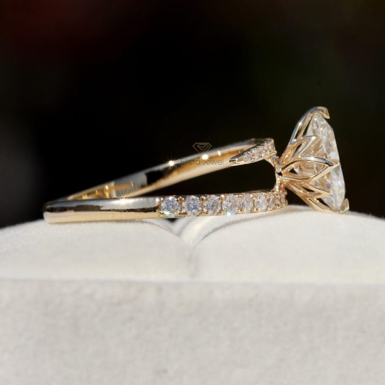 Custom Oval Diamond Engagement Ring: Compass Prongs, Bypass Shank, IGI Certified