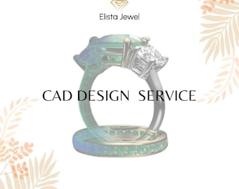 Personalised Order Custom Jewelry CAD Design Service - Handmade Wedding Ring Bridal Diamond Jewelry