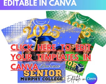Graduation T-Shirt Design Bundle: Editable Canva Template (32x27 Inch)