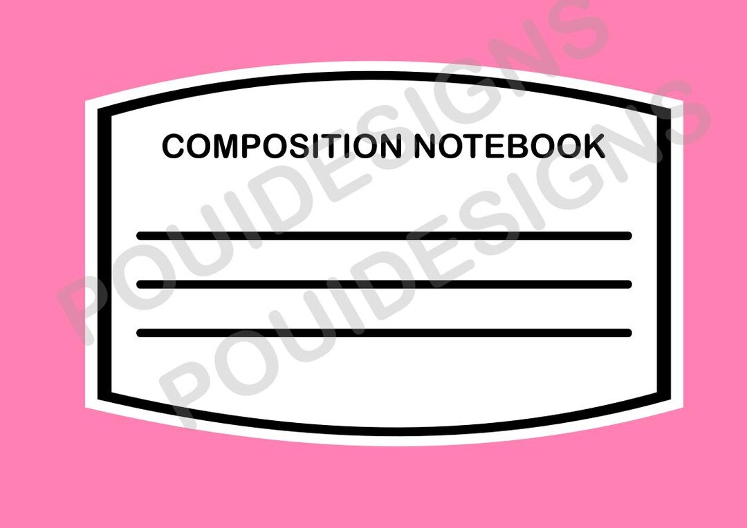 Composition Notebook Label SVG, Label for Composotion Notebook, Vector ...