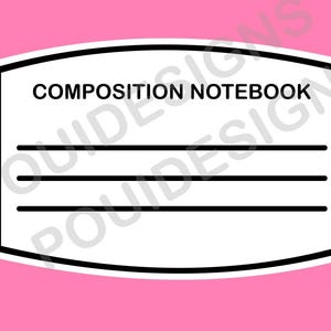 Composition Notebook Label SVG, Label For Composotion Notebook, Vector File,PNG file