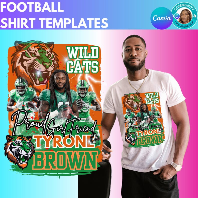 Football Shirt Canva Template: Customizable Design (digital Download ...