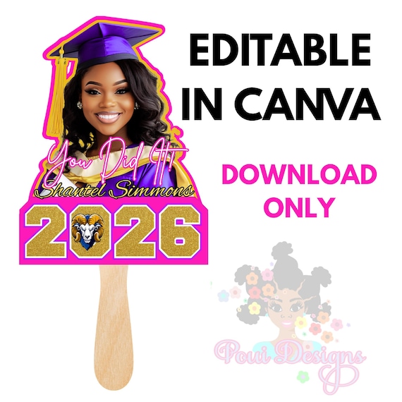 Graduation Fan Templates College,Celebration,Personalized Design Your Own,Canva Frame Added,Drag and Drop,2026 Base Template,Video