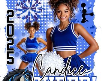 Cheerleading Editable  Canva Template, Change Text, For Cheer & Dance Banner,Senior Sports Poster, and Custom Digital Design,For DTF, Bundle