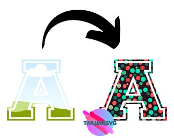 College Font Canva Frames, Drag and Drop in Letters, Alphabet, A to Z Canva Frames