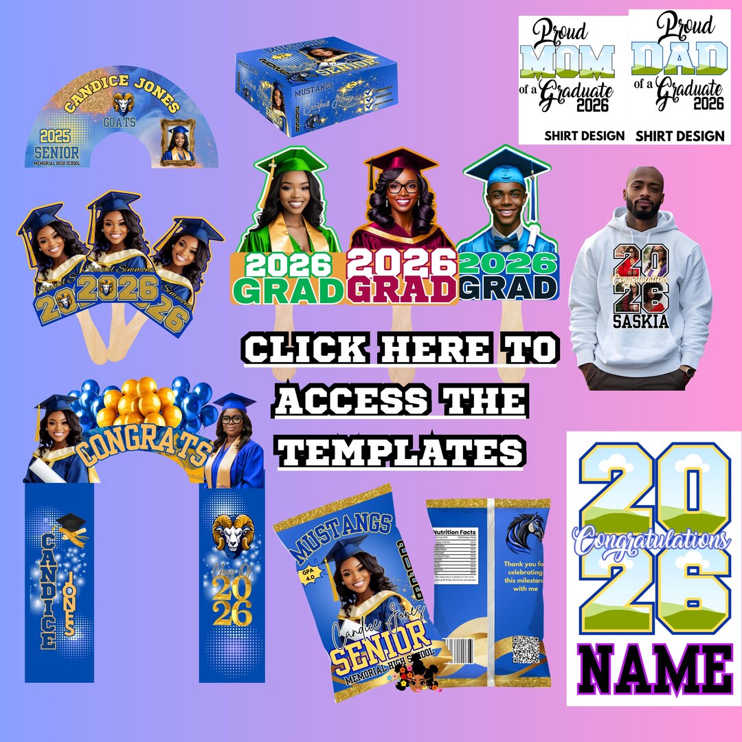 Editable Graduation Canva Templates for 2026 PLR, Customizable Grad ...