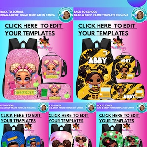 Editable Canva Template for Backpack,Pencil Case and Lunch Bag, Edit the Designs Yourseld  Edit and Print for Back To School