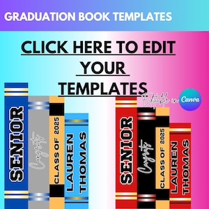 Graduation Book Board Canva Template: Editable Party Decoration (Digital Download)