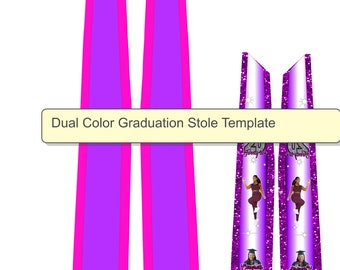 Graduation Stole Templates,Dual Color ,SVG, Glitter PNG, College ,Celebration,Personalized