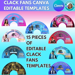 Clack Fan Templates GRADUATION,Grad Celebration,Personalized  Design Your Own,Canva  EDITABLE ,Grad  Fan Template for Sublimation, CUSTOMIZE