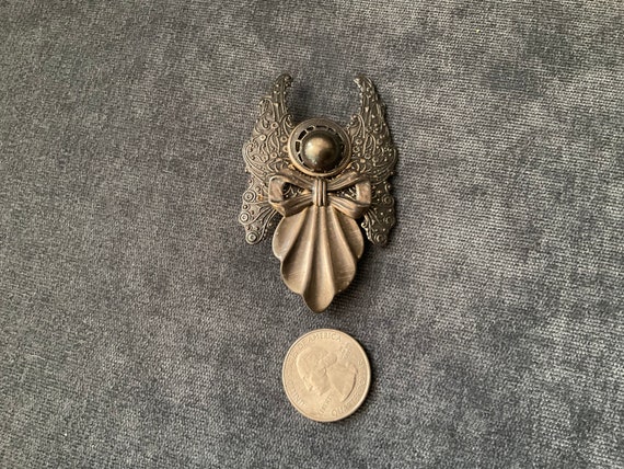 Vintage Silver angel brooch - image 1
