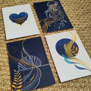 Lot 4 cartes postales