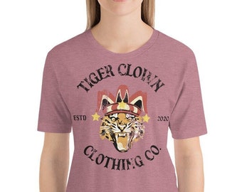 Tiger Clown Clothing Distressed Classic Logo T-Shirt - Rebel Gear - Grunge Effect - Graphic Tee - Gritty