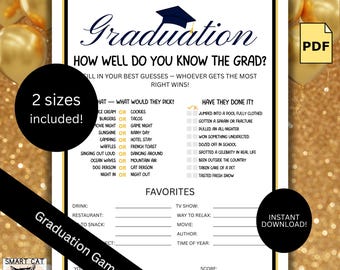 Fun Who Knows the Graduate Best Game • Printable Grad Party Trivia • High school Teen Graduation Activity • Instant Download Graduation Quiz