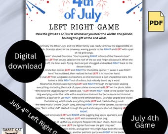 Fun 4th of July Left Right game Printable, Patriotic Games, Summer Family Activity, Party Game, Gift Exchange Game, Pass the Prize Poem