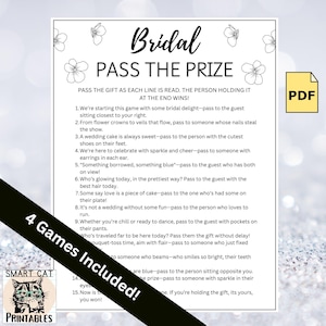 Bridal Shower Pass the Prize Game PDF, Printable Pass the Gift Poem, Fun Wedding Activity, Bridal Shower Game for Guests, Instant Download
