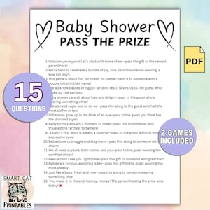 Pass the Gift Game PDF, Baby Shower Pass the Prize, Fun Baby Shower Printable Baby Shower Activity, Pass the Gift Poem, Instant Download pdf