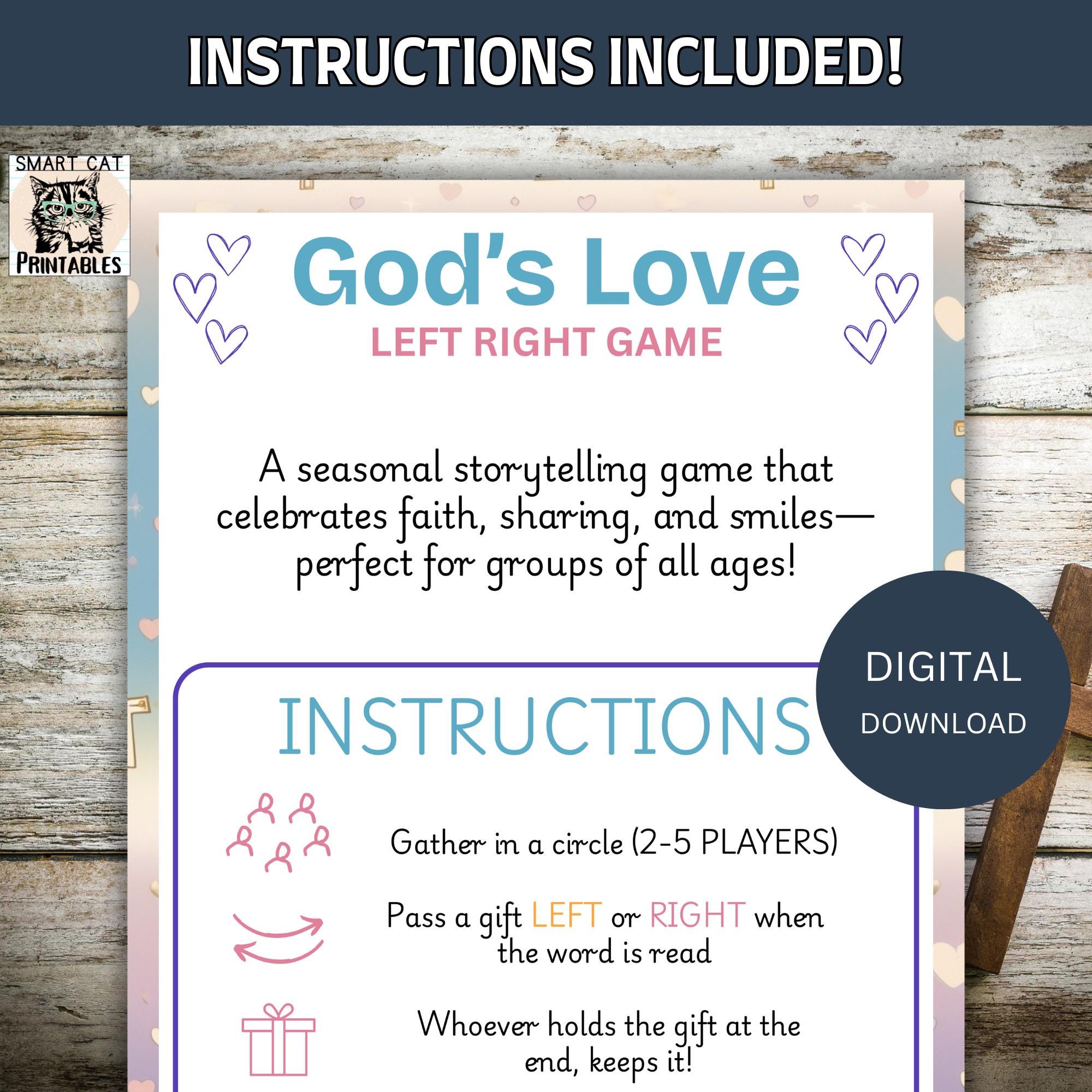 Fun God’s Love Left Right Bible Game, Christian Gift Passing Game ...