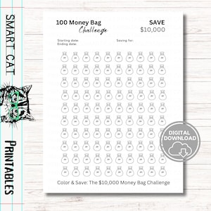 Afdrukbare spaaruitdaging 100 dollar, besparingstracker van 10.000 dollar, digitale download budgettering, pdf-grafiek 2025 besparingsuitdaging