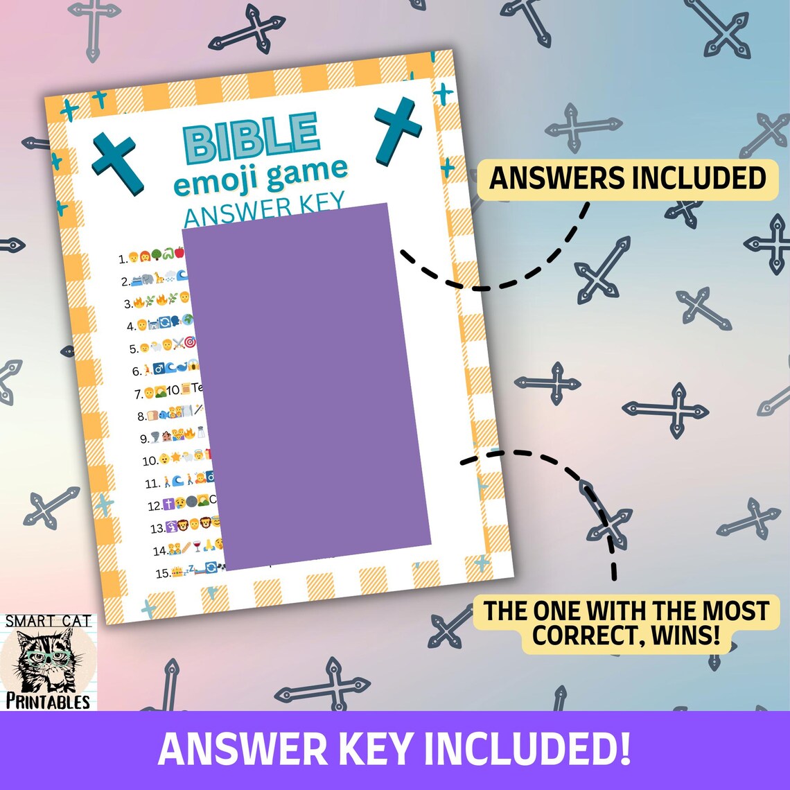 Fun Bible Emoji Guessing Game Printable, Bible Study Games for Kids ...