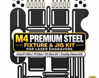 M4 Laser Engraver Jig & Fixture Kit, 5mm Steel, xTool F1 Ultra, F2 Ultra, F2 Ultra UV, Creality Falcon A1C