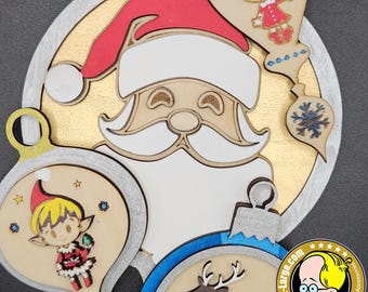 Christmas Ornament SVG Art Kit 1 Cut Engrave Files | xTool | Glowforge | Lightburn