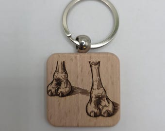 Funny Camel Toe Wooden Keychain – Adult Humor Gag Gift