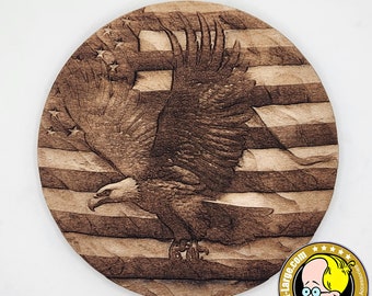 Patriot American Eagle Wood Engravings