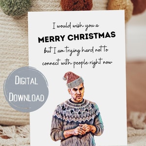Joyeux Noël - carte de voeux de David Rose Schitt's Creek - téléchargement numérique - vierge à l'intérieur