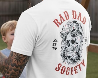 Rad Dad Society American Traditional T-Shirt | Father's Day Gift | Graphic Tee | American Traditional | Skull Shirt | Custom T-Shirt