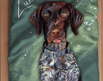 Couverture personnalisée pour portrait d'animal de compagnie - Jeté en peluche personnalisé en velours