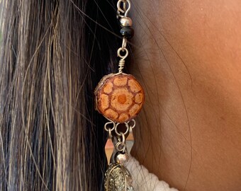 Ayahuasca root handmade earrings