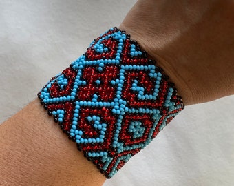 Handmade Shipibo Beaded Ceremony Bracelet