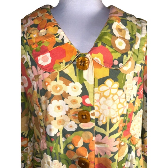 Ivy Jane Retro 70s Vibe Coat Floral Design Women … - image 2
