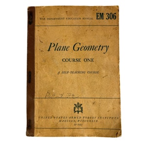 Vintage Plane Geometry Book Course One A Self Teaching Course 1941