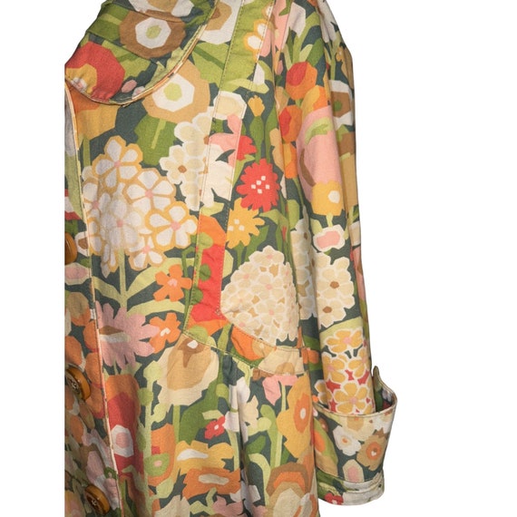 Ivy Jane Retro 70s Vibe Coat Floral Design Women … - image 5