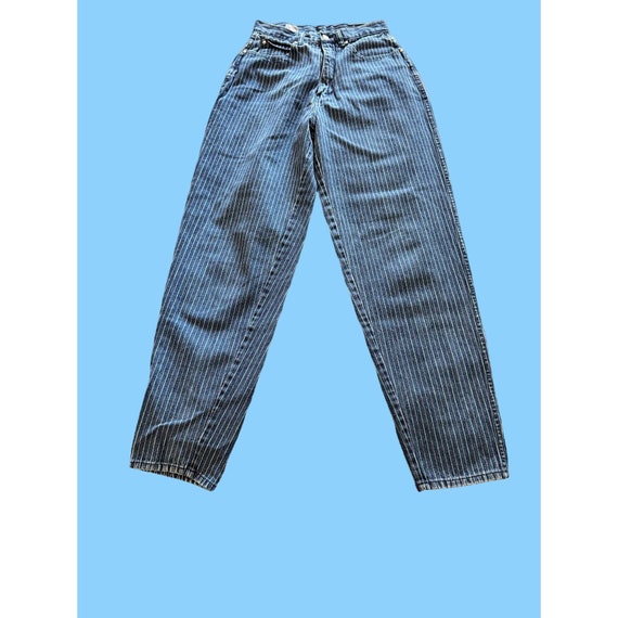 Vintage 1990s Y2K Sergio Valente Pinstriped Jeans… - image 10