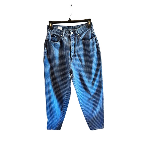 Vintage 1990s Y2K Sergio Valente Pinstriped Jeans… - image 1