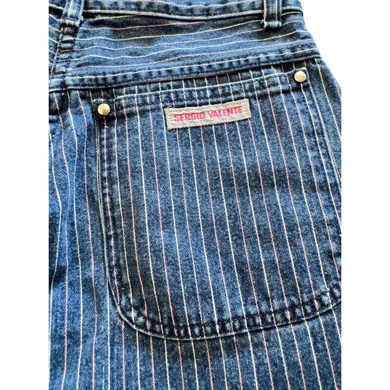 Vintage 1990s Y2K Sergio Valente Pinstriped Jeans… - image 9