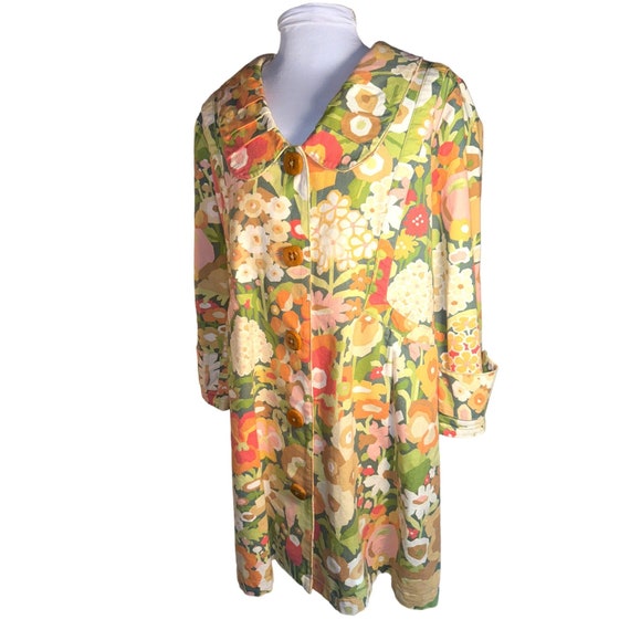 Ivy Jane Retro 70s Vibe Coat Floral Design Women … - image 4