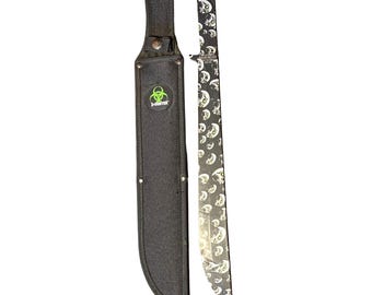 Zombie Hunter Machete Custom Design Skull Zombie Blade ZB
