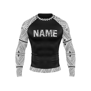 Customized Polynesian Men Rash Guard Surfer Shirt - Polynesian Design Rash Guard - Size XS - 4XL - Personalized Gift For Him