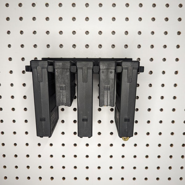 Mount for AICS Long Action Magnum Pmag Mags - Pegboard / IKEA Skadis / Wall Control / Vaultek | Magazine Holder Storage Rack