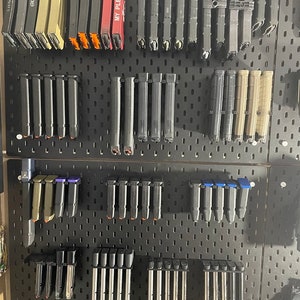 Mount for 1911 9mm/45 Mags Pegboard / IKEA Skadis / Wall Control / Vaultek Magazine Holder Storage Rack image 5