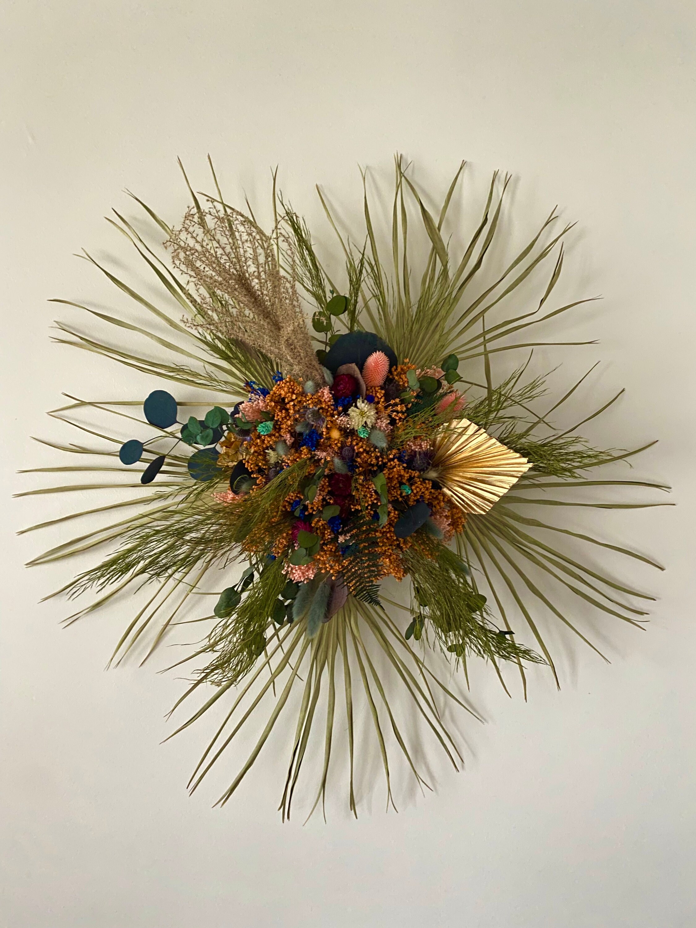 Décoration Murale en Fleurs Séchées