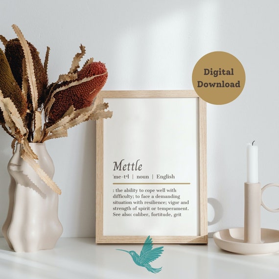 Definition of METTLE Printable Poster Printable Word Etsy UK