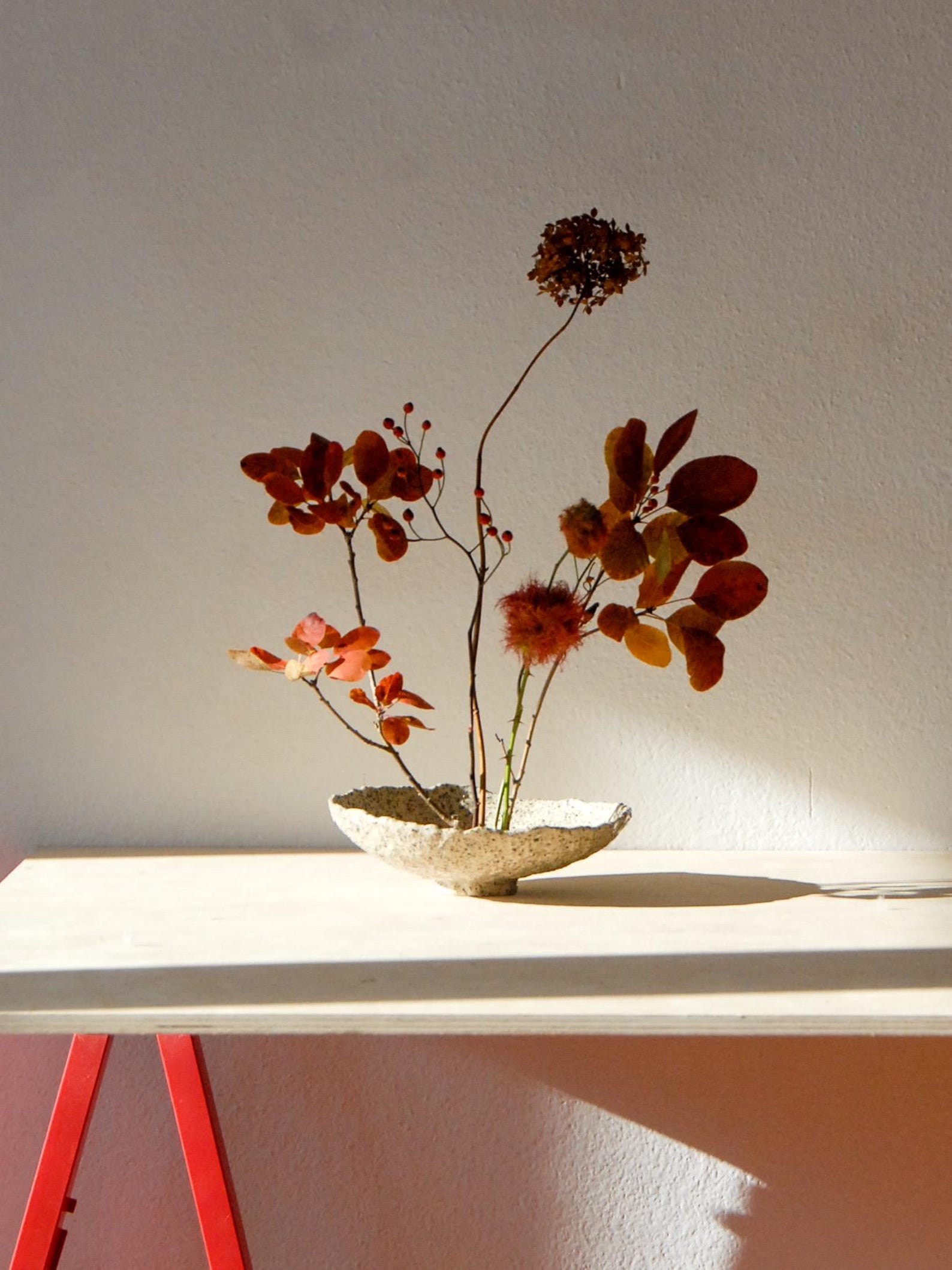 Ikebana Bowl Ceramic – Wabi Sabi Flower Bowl – Handmade Floral Arrangement Dish – Japanese Inspired